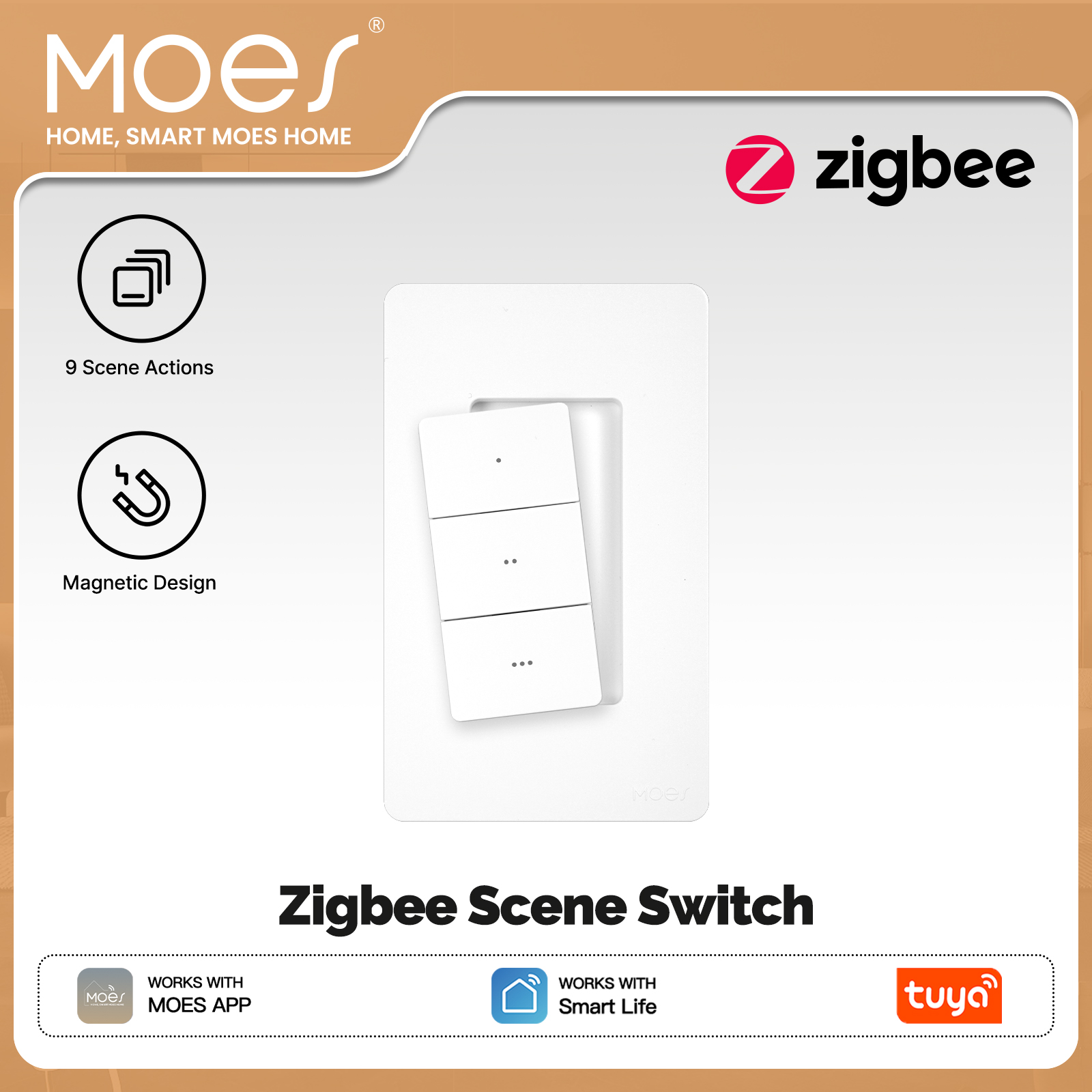 Smart Accessories - MOES Tuya Zigbee Akıllı Kablosuz Sahne